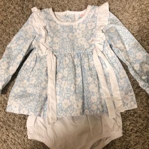 Stichy Fish 24 months baby blue and white 2 piece. Smoke free pet friendly.